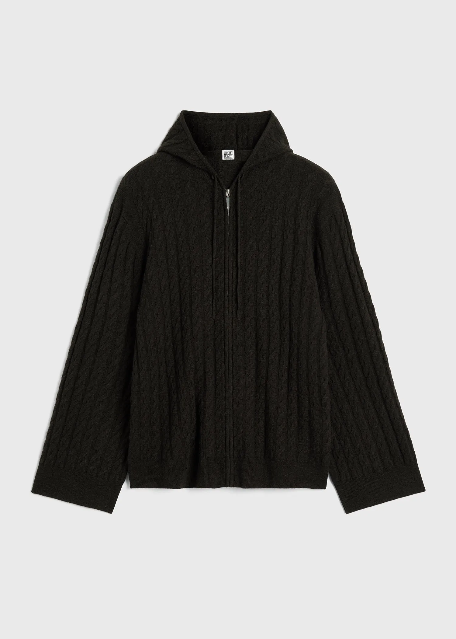 Cable knit hoodie espresso sold by Toteme product image thumbnail 5