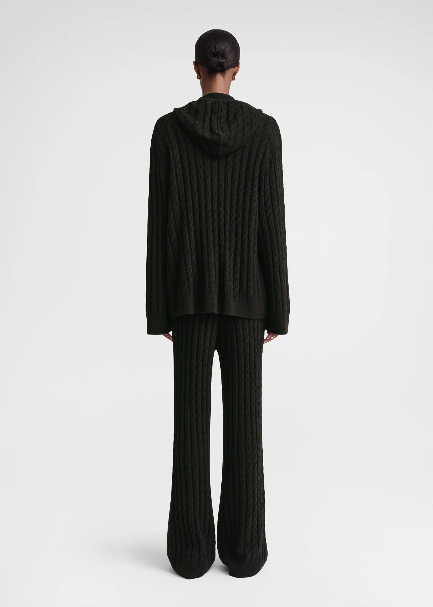 Cable knit hoodie espresso sold by Toteme product image thumbnail 2