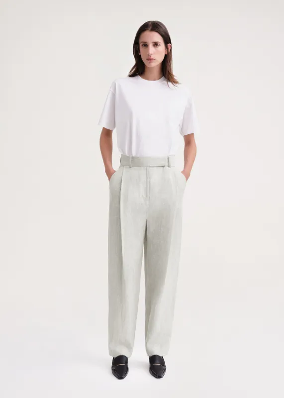 Deep pleat trousers mist mélange sold by Toteme