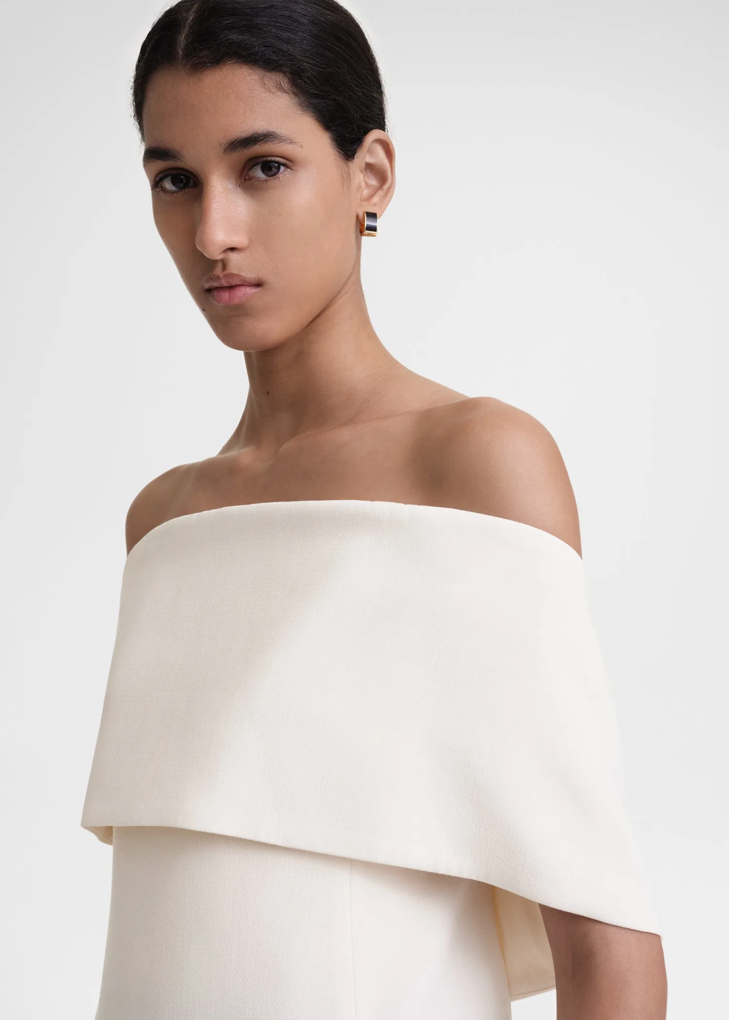 Off-shoulder evening top macadamia sold by Toteme product image thumbnail 2