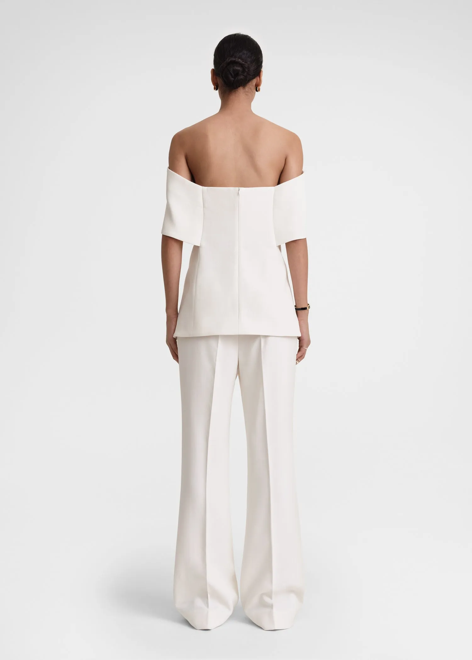 Off-shoulder evening top macadamia sold by Toteme product image thumbnail 4