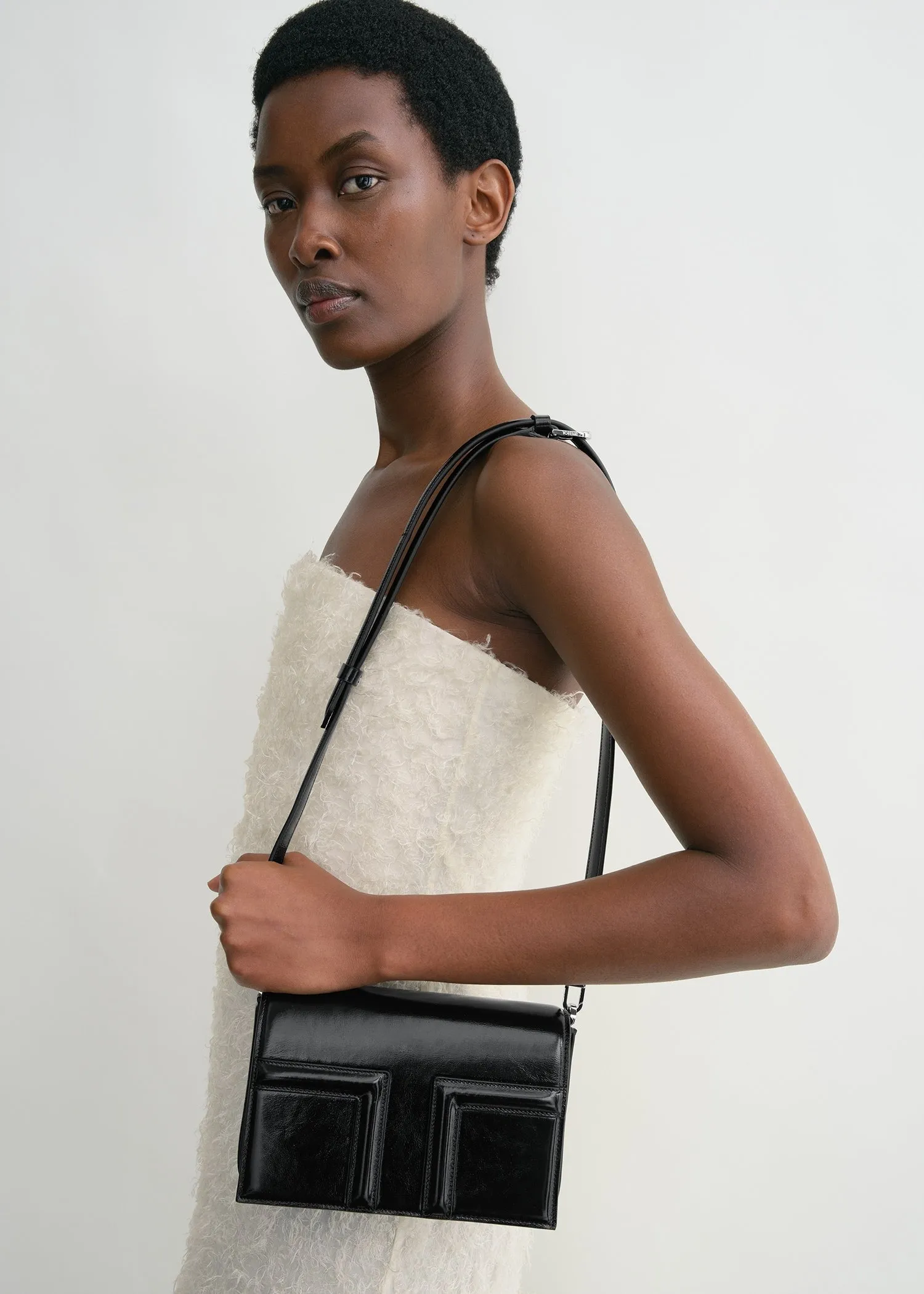 Mini T-flap naplack bag black sold by Toteme product image thumbnail 3