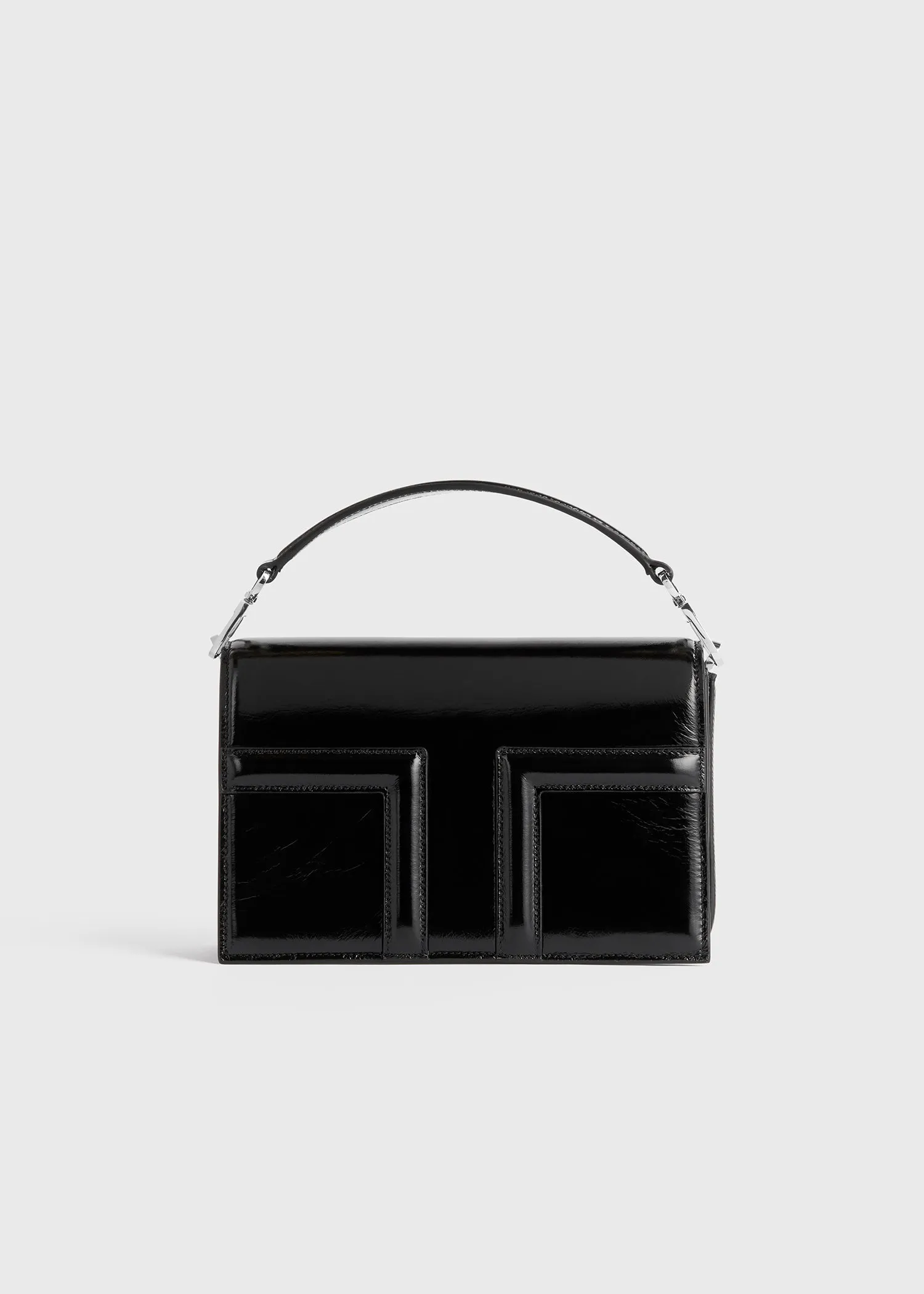 Mini T-flap naplack bag black sold by Toteme