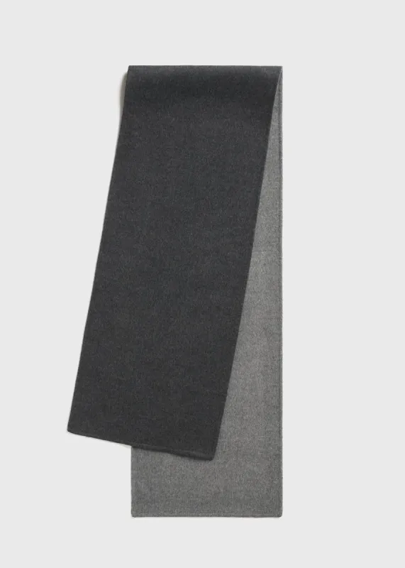 Two-tone long doublé scarf dark grey mélange sold by Toteme