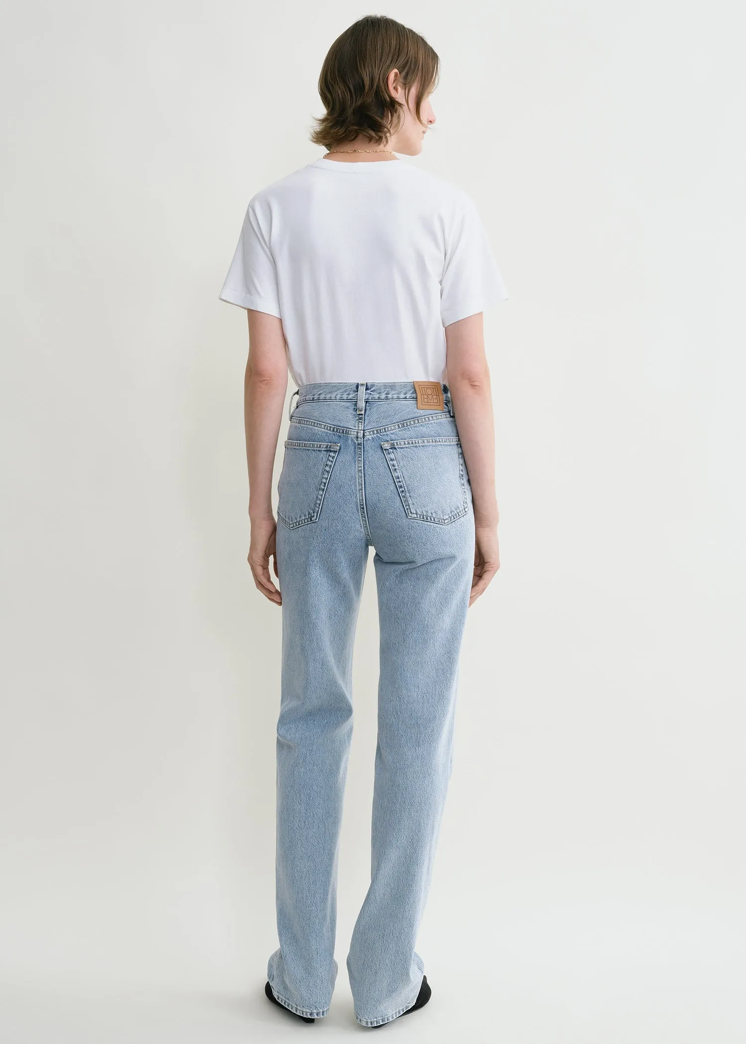 Classic cut denim full length cool blue sold by Toteme product image thumbnail 3