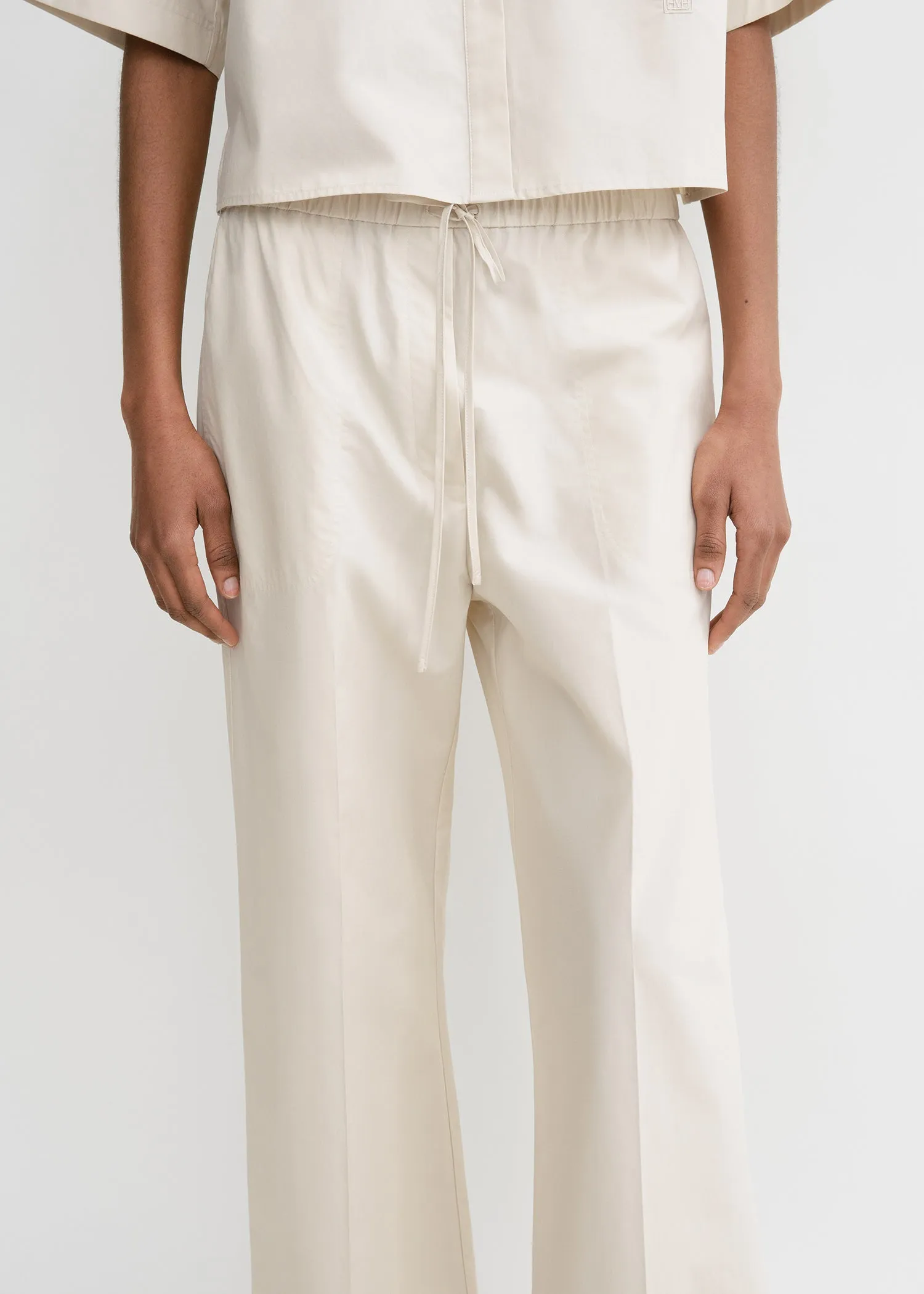 Cotton drawstring trousers stone sold by Toteme product image thumbnail 5
