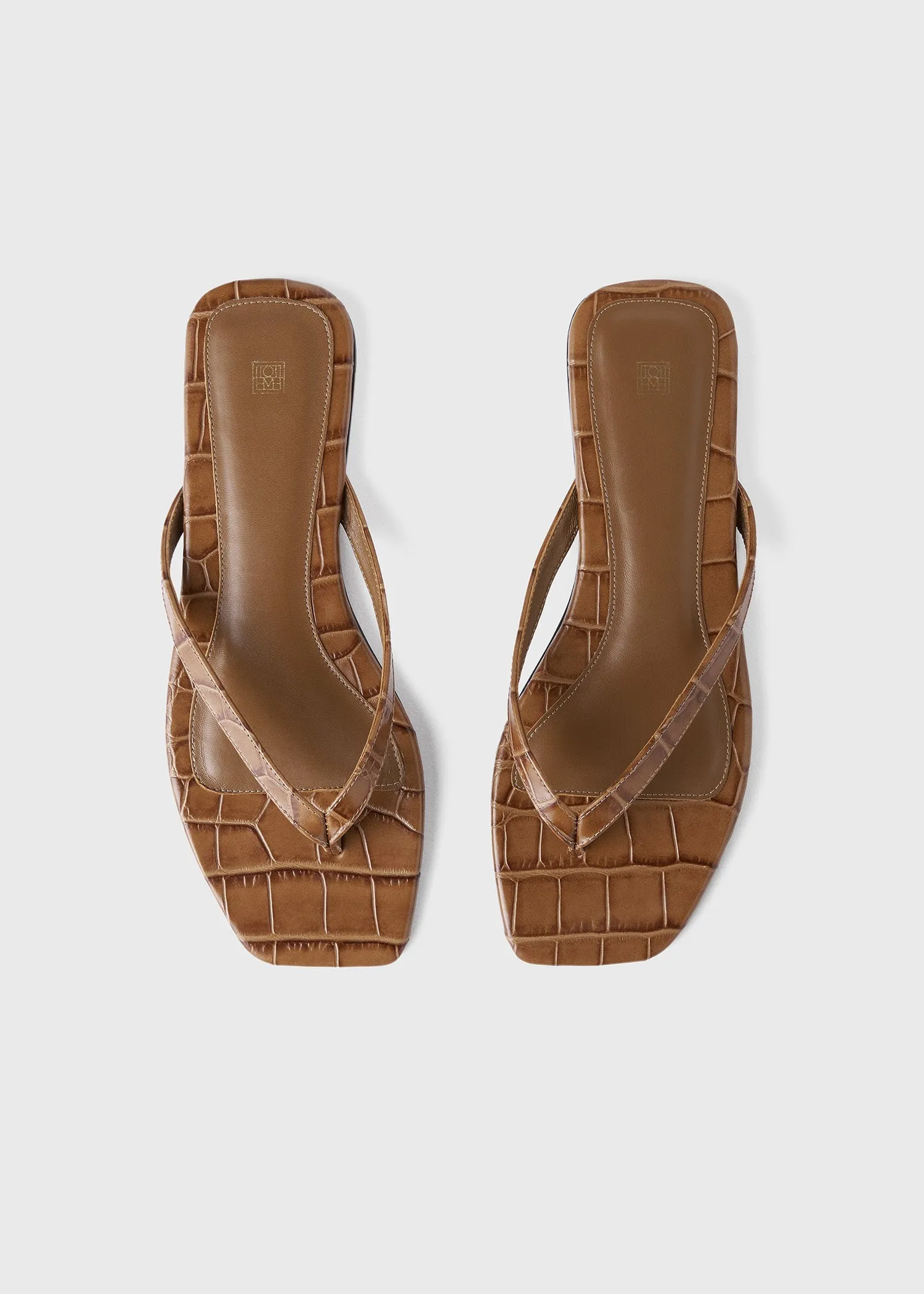 The Flip-Flop Flat caramel croco sold by Toteme product image thumbnail 3