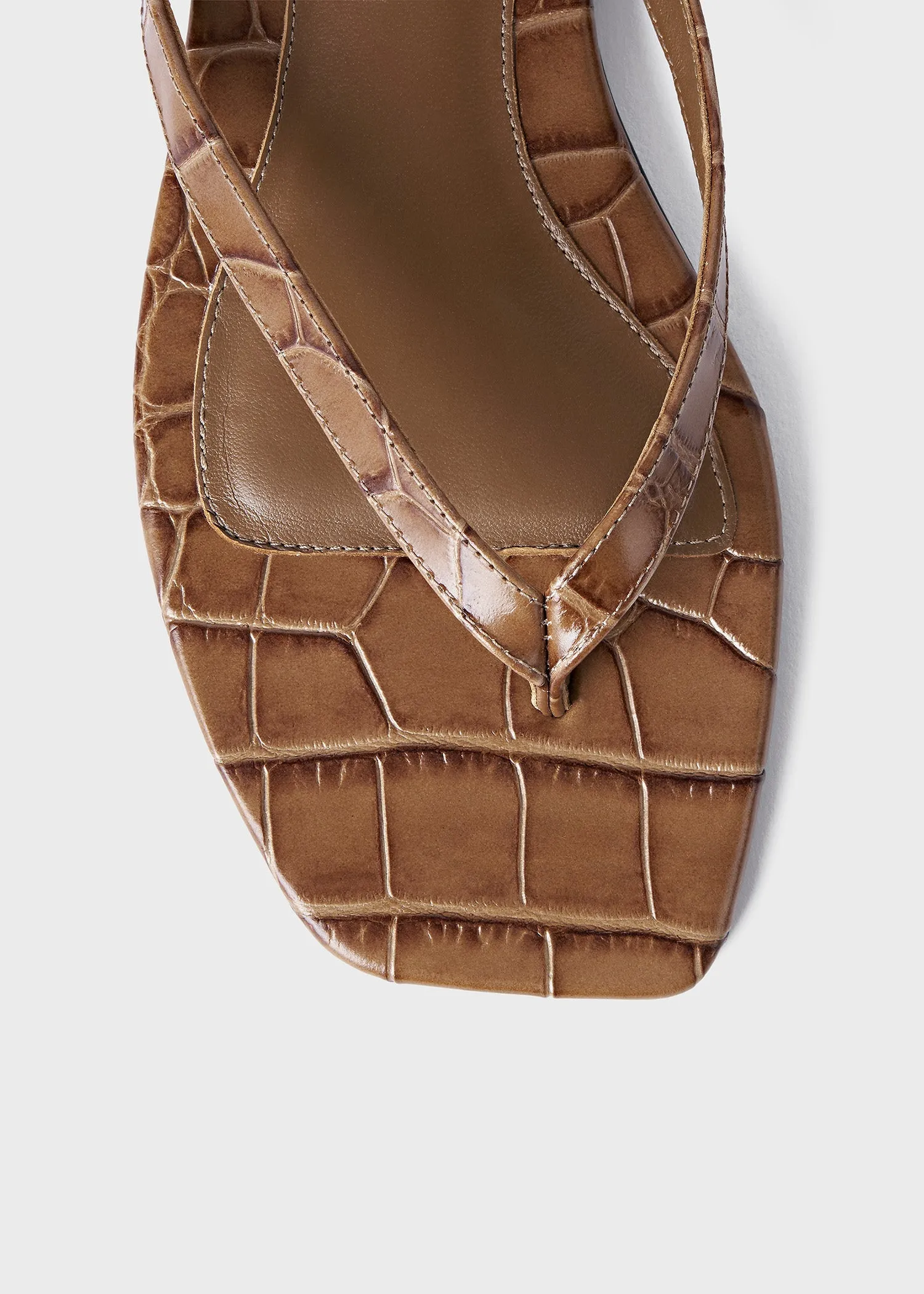 The Flip-Flop Flat caramel croco sold by Toteme product image thumbnail 5