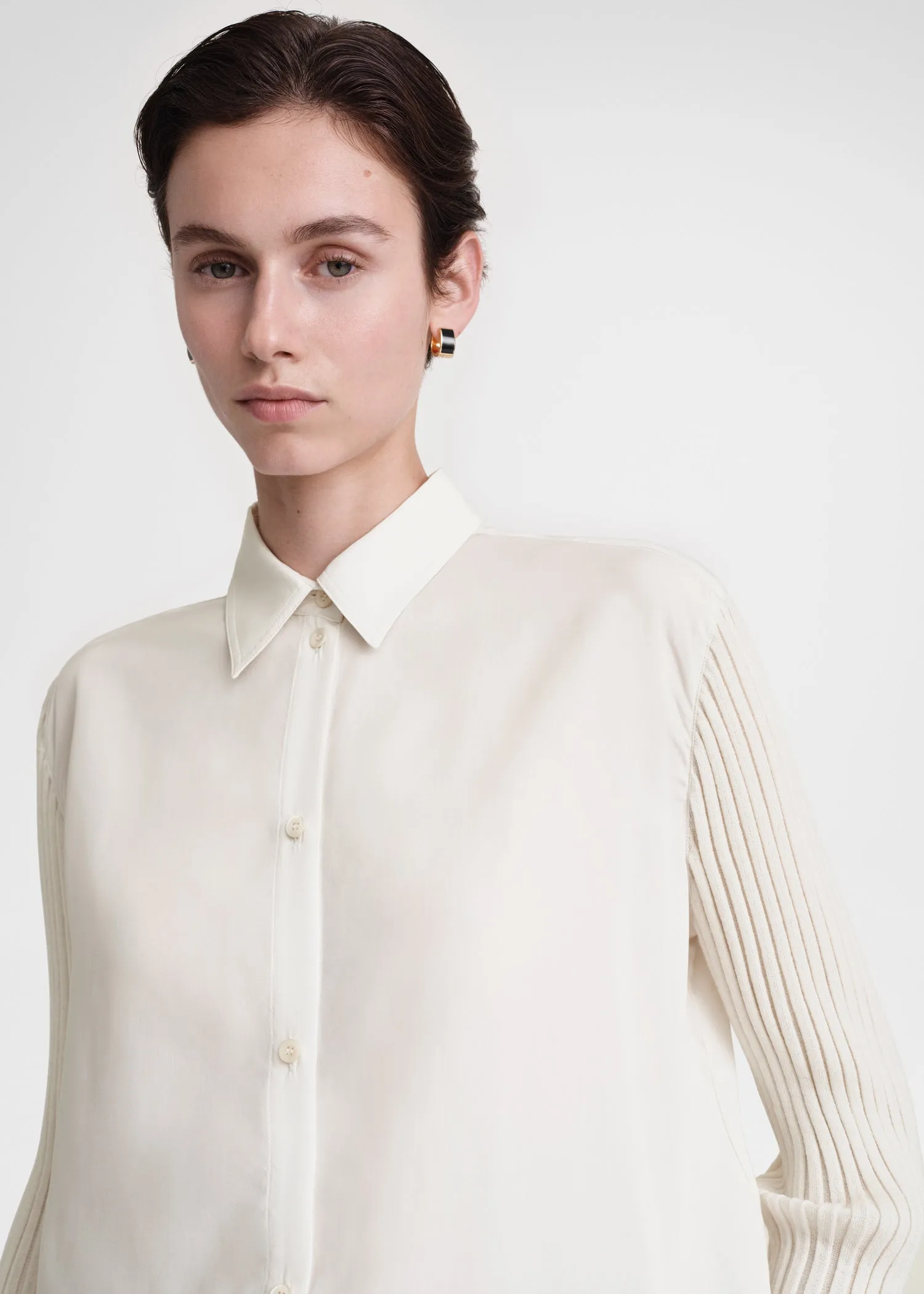 Bi-material shirt snow sold by Toteme product image thumbnail 4