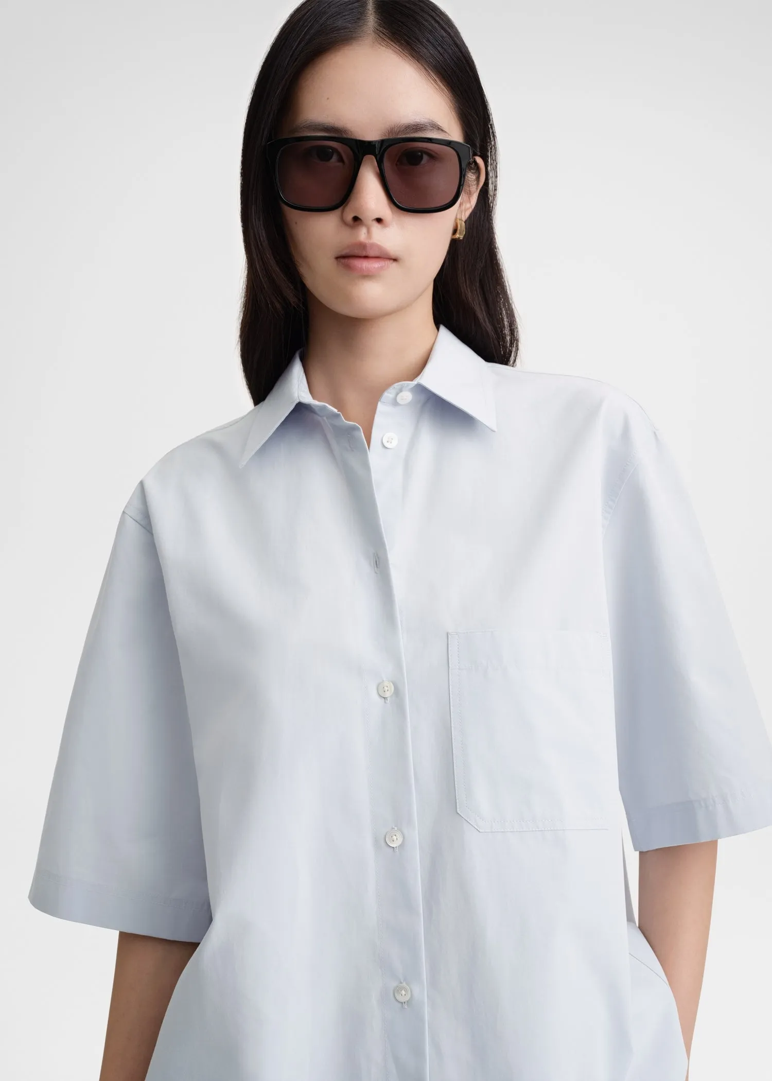 Short-sleeve poplin shirt ice sold by Toteme product image thumbnail 2