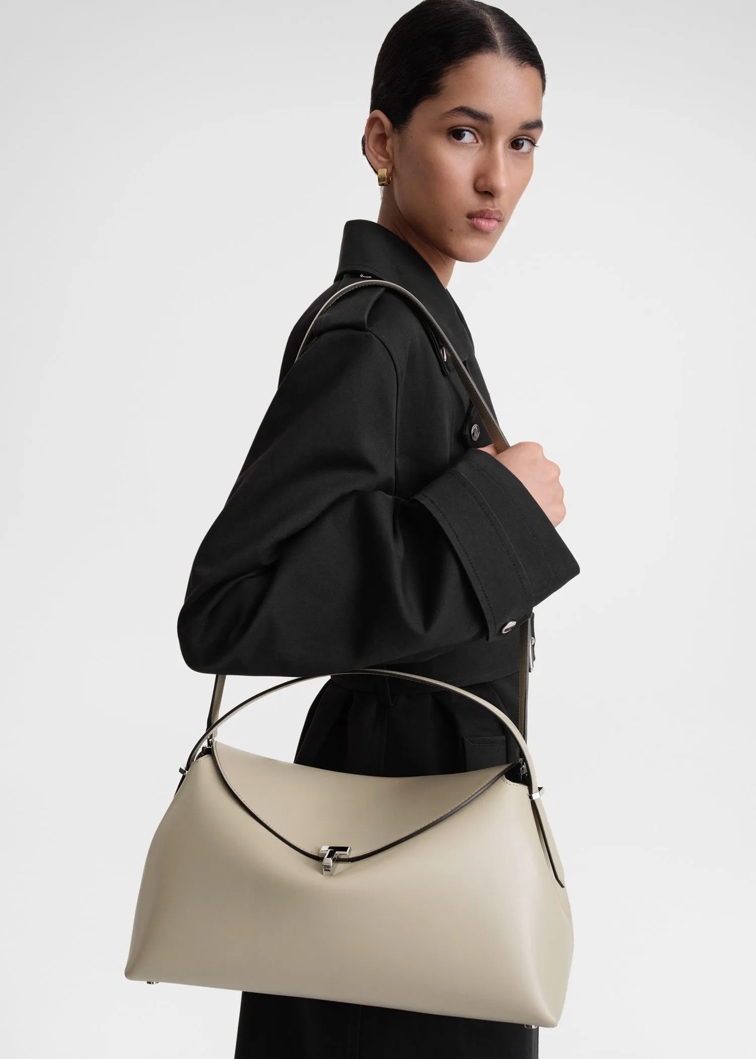 T-lock leather top handle fawn sold by Toteme product image thumbnail 2