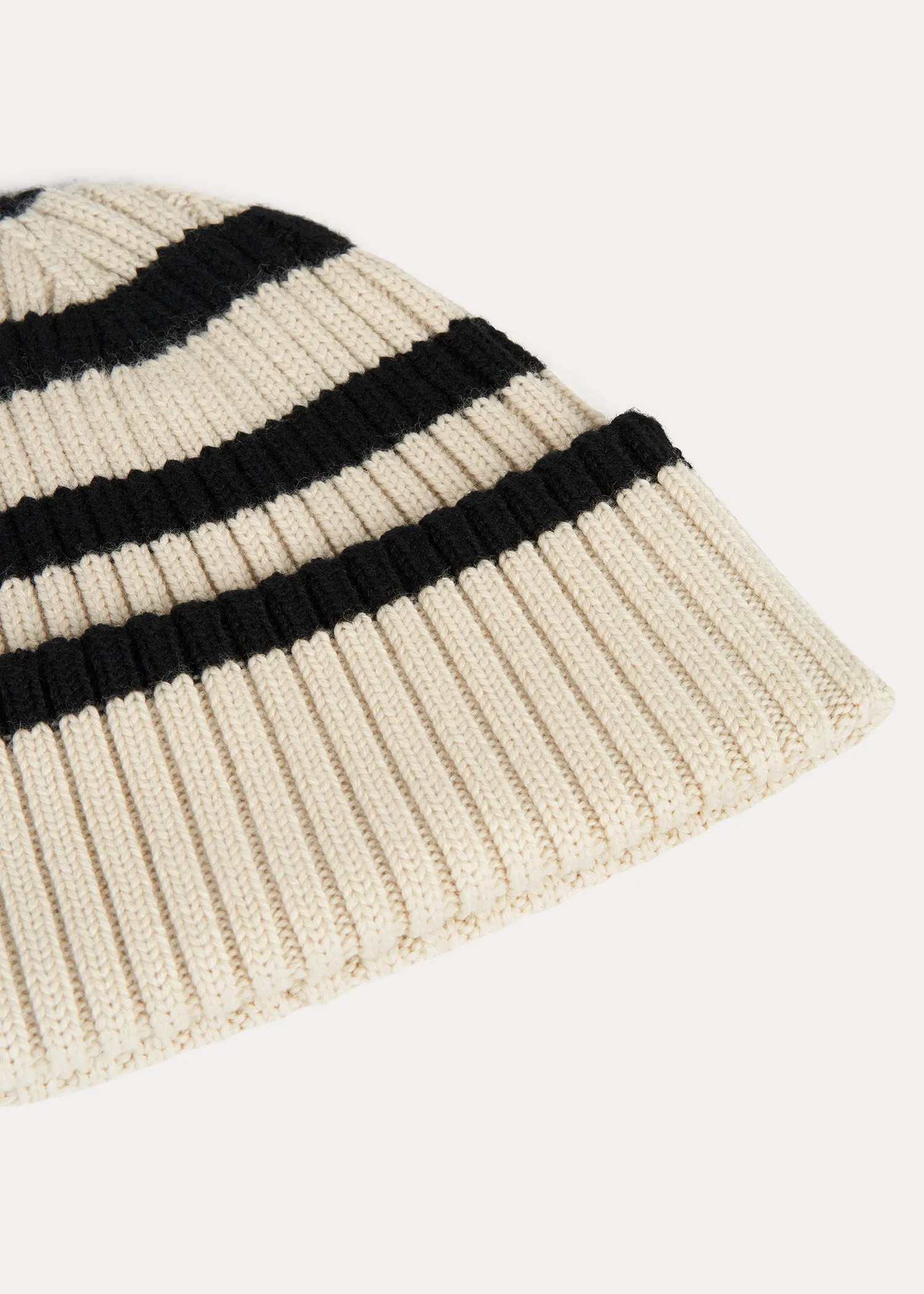 Signature stripe beanie light sand sold by Toteme product image thumbnail 4