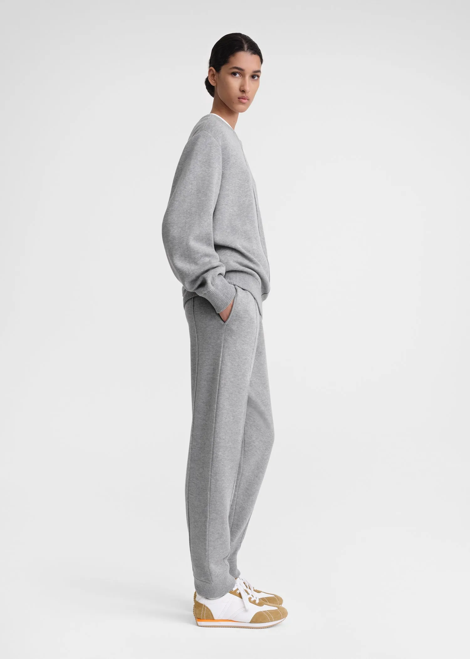 Cotton cashmere sweatshirt grey melange sold by Toteme product image thumbnail 2