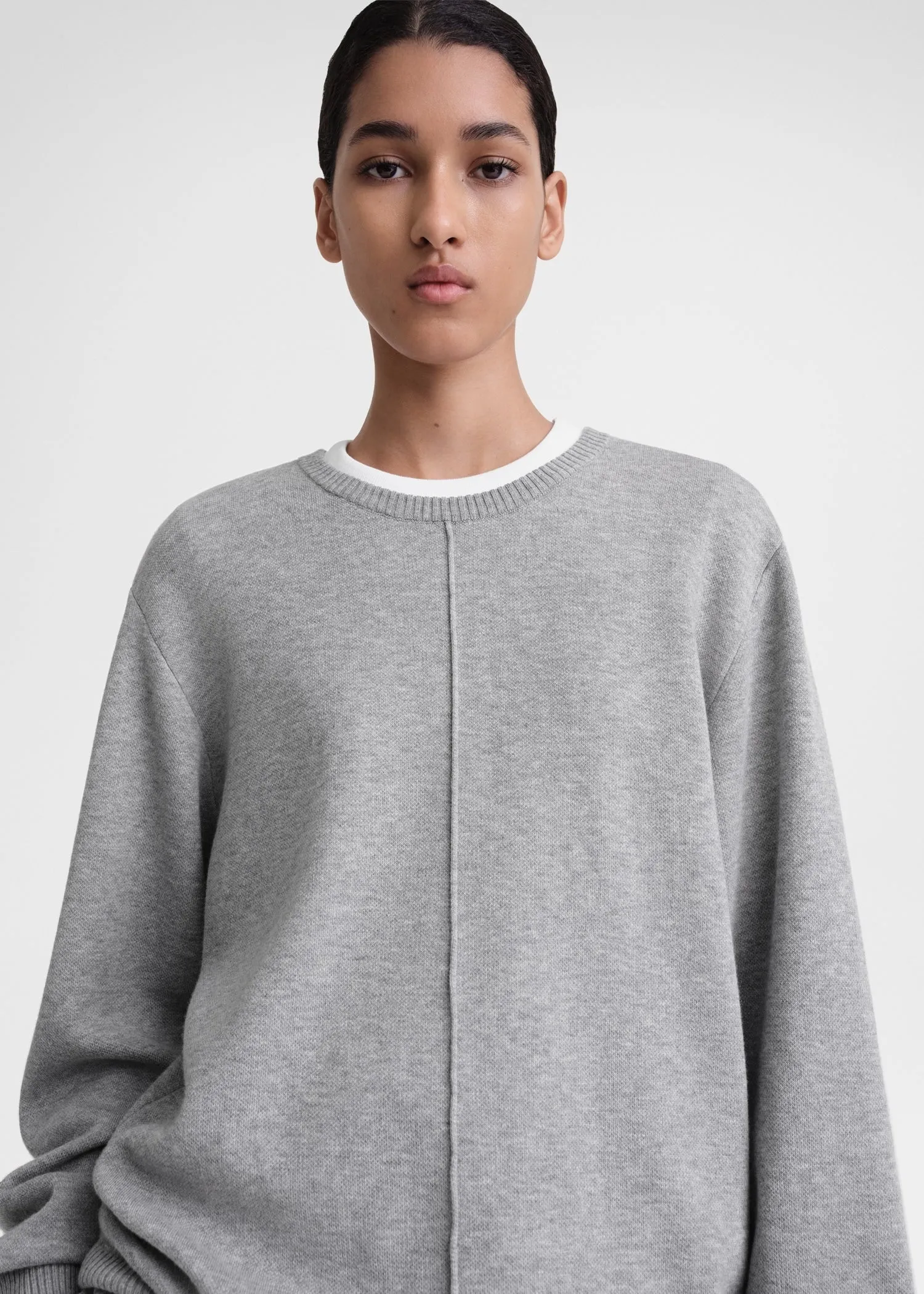 Cotton cashmere sweatshirt grey melange sold by Toteme product image thumbnail 4
