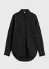 Kimono-sleeve poplin shirt black sold by Toteme