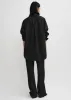 Kimono-sleeve poplin shirt black sold by Toteme