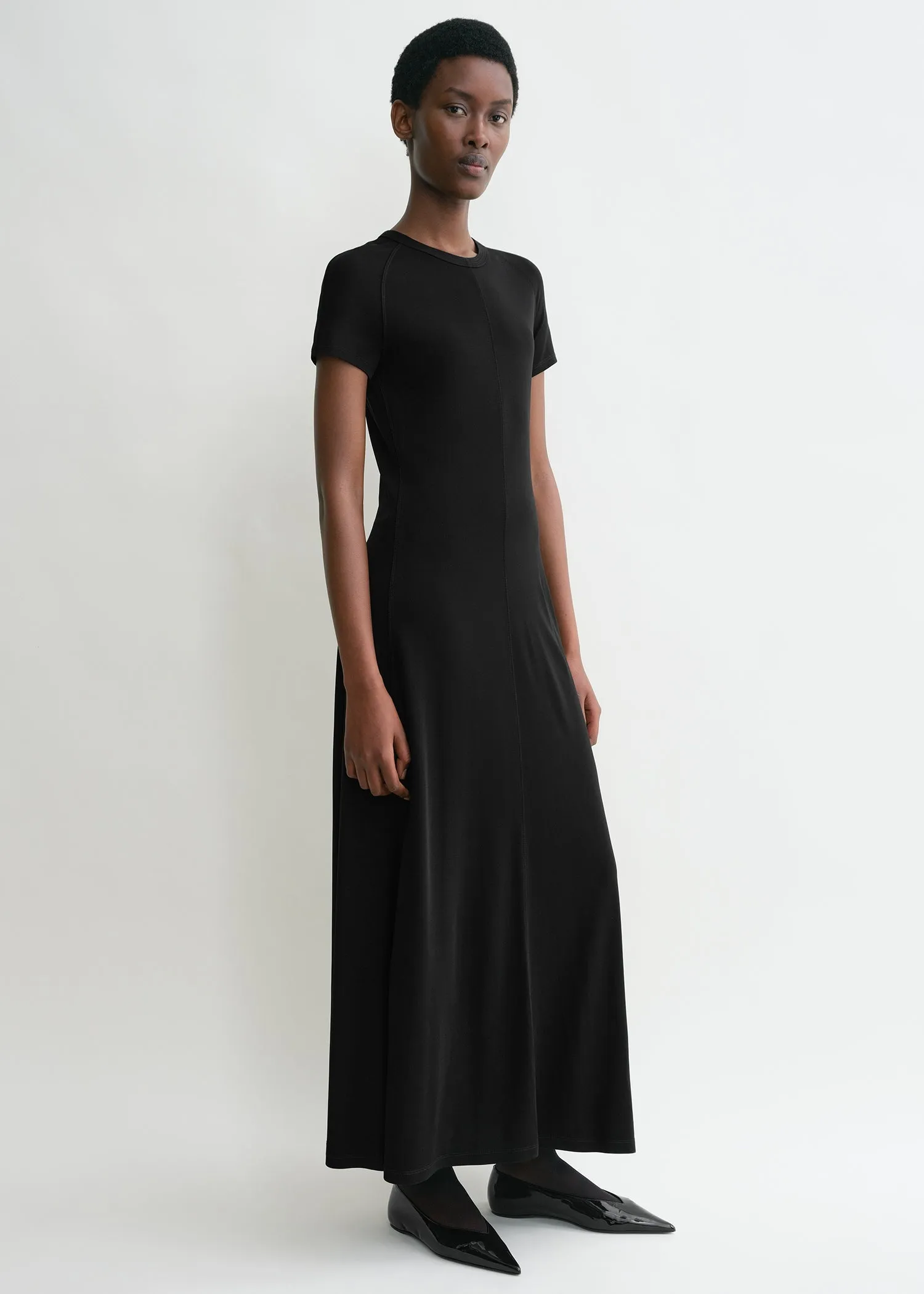 Fluid jersey dress black sold by Toteme product image thumbnail 2