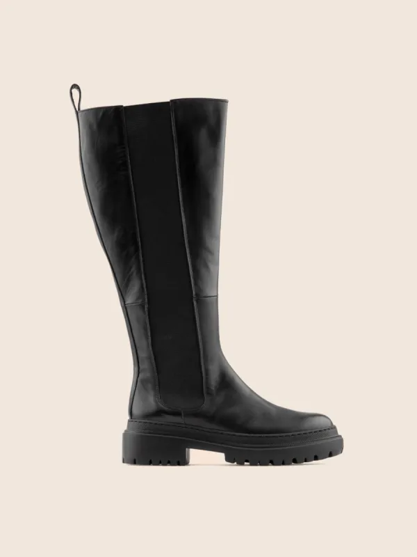 Monza Wide Black Unlined Boot sold by Maguire Shoes