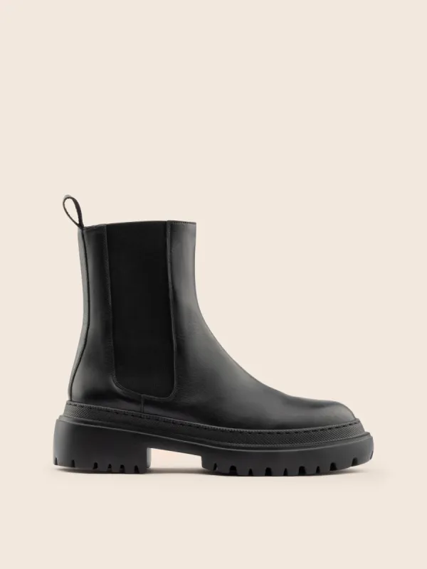 Corticella Black Leather Unlined Boot sold by Maguire Shoes