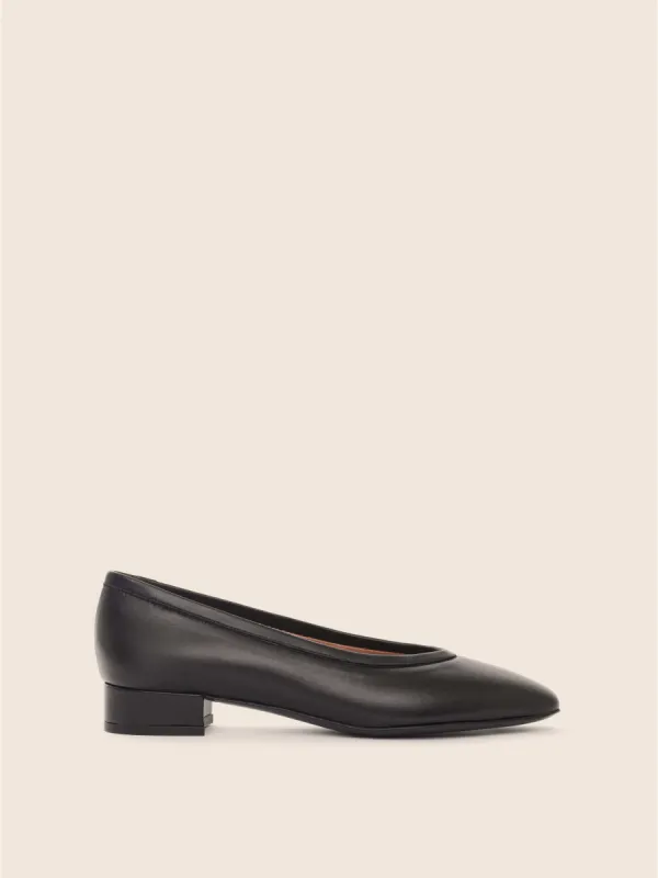 Torza Black Ballerina sold by Maguire Shoes