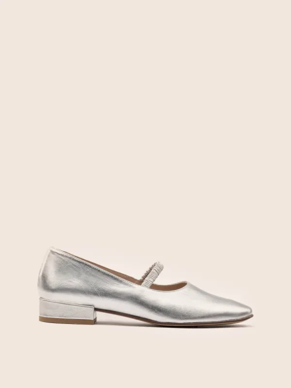 Pisa Silver Ballerina sold by Maguire Shoes