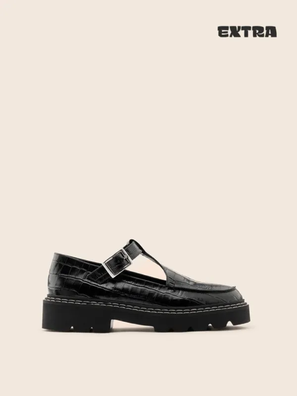 Neiva Black Croc Mary Jane sold by Maguire Shoes