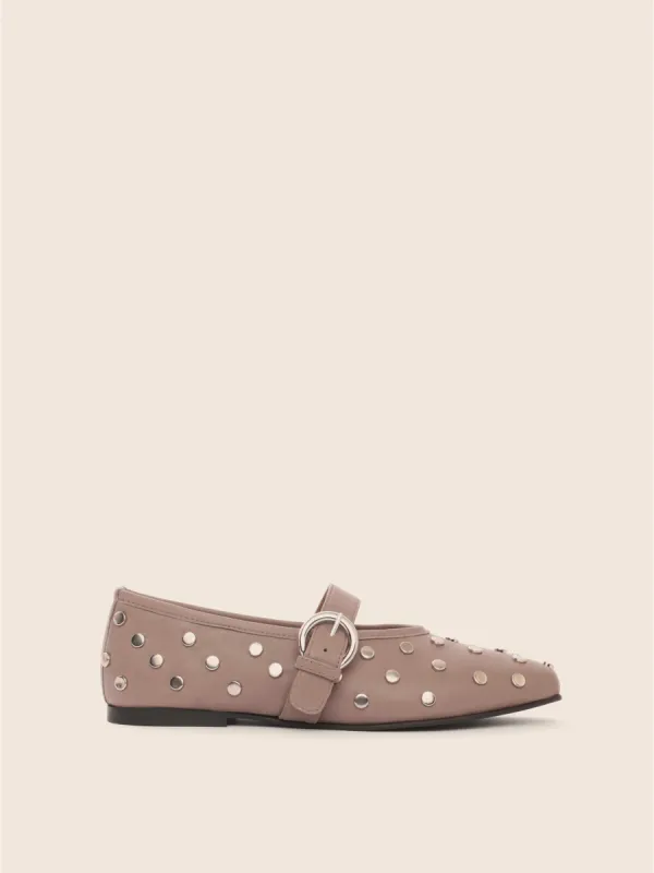 Aveiro Taupe Stud Ballerina sold by Maguire Shoes