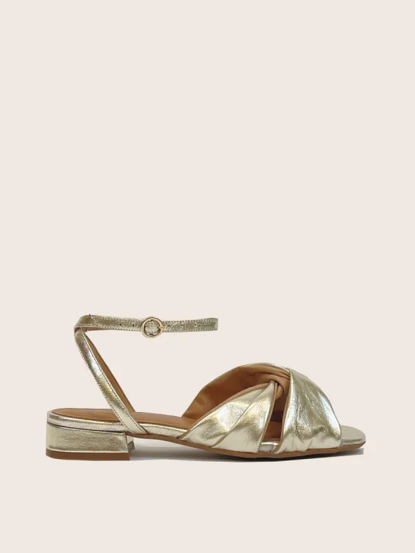 Mataro Gold Sandal sold by Maguire Shoes