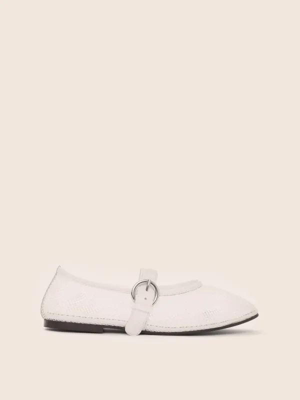 Aveiro White Mesh Ballerina sold by Maguire Shoes