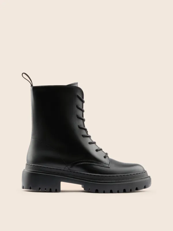 Belluno Black Leather Boot sold by Maguire Shoes