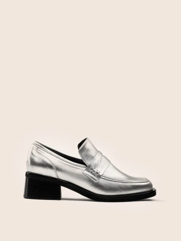 Marlia Silver Loafer sold by Maguire Shoes