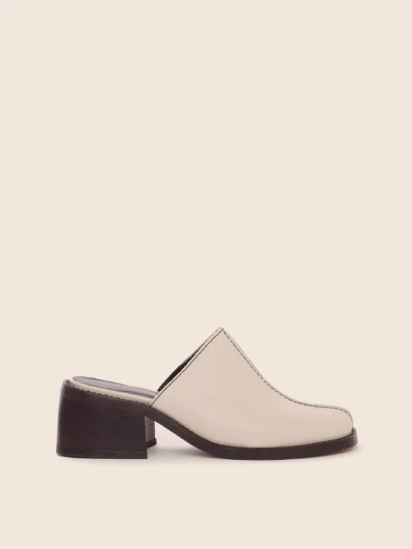 Imperfect Safara Cream Mule sold by Maguire Shoes
