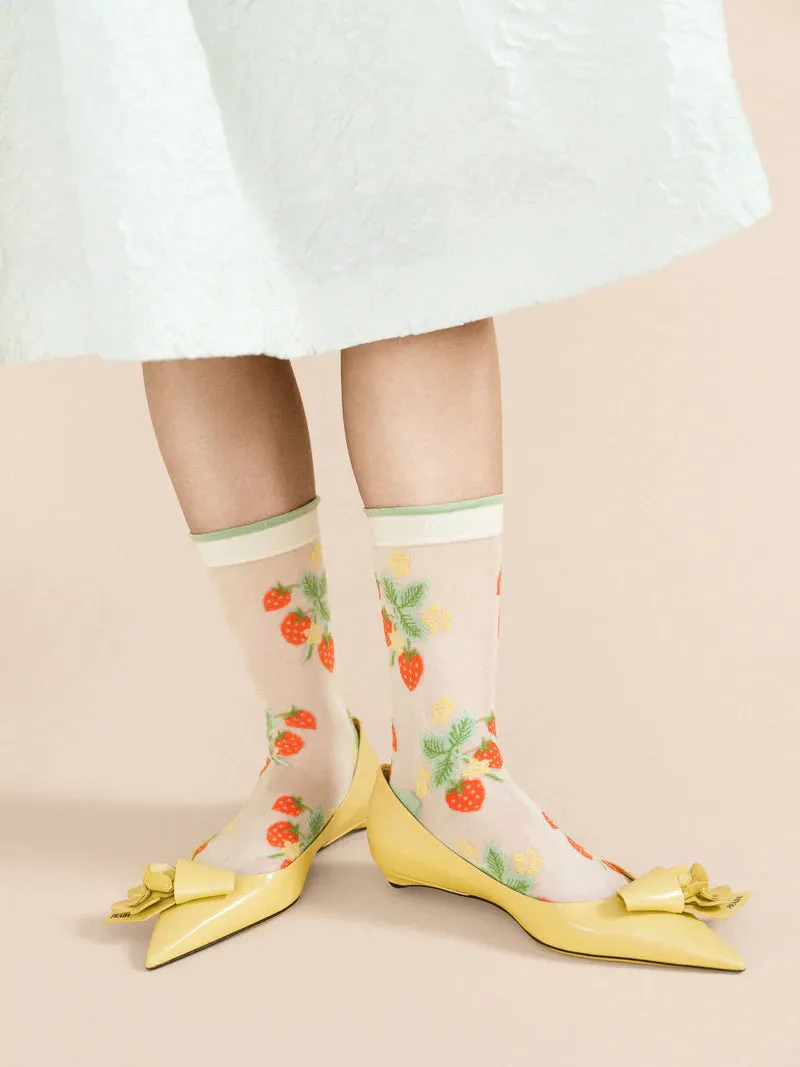 Wild strawberry Sheer Crew sold by Maguire Shoes