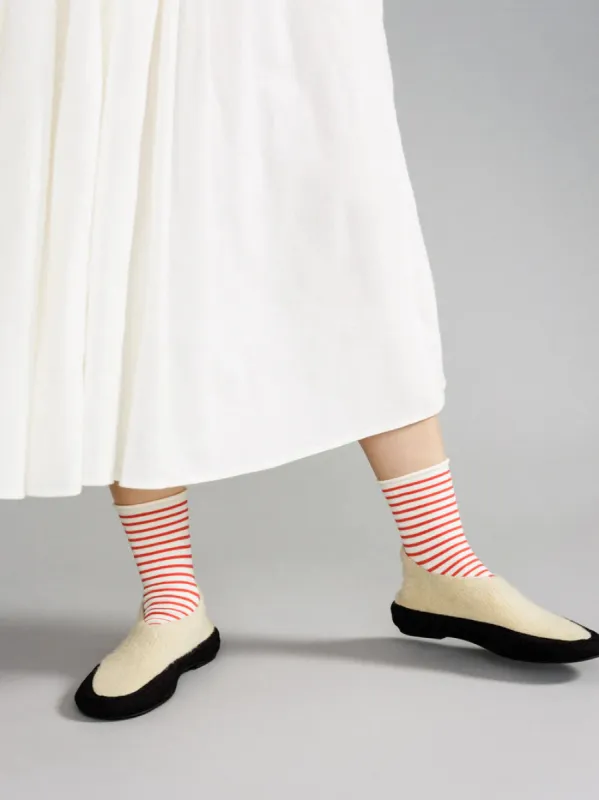 Nautical Stripe Crew Pink sold by Maguire Shoes