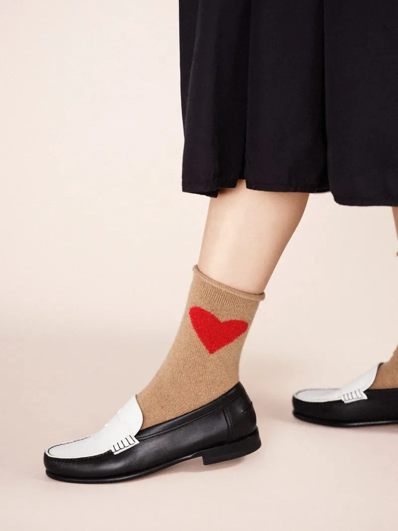 Love Cashmere Crew Camel sold by Maguire Shoes