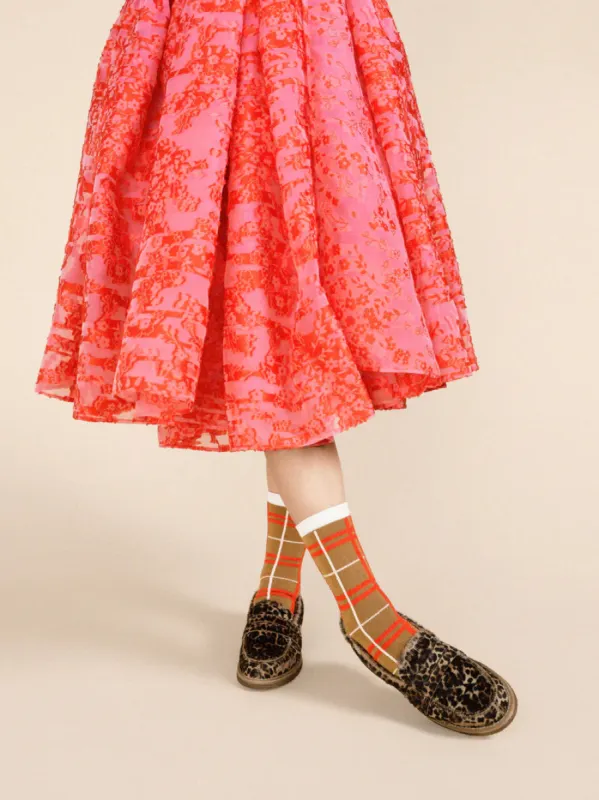 Boucle Plaid Camel Crew sold by Maguire Shoes