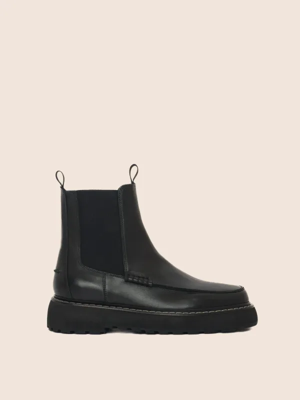 Lagoa Black Leather Unlined Boot sold by Maguire Shoes