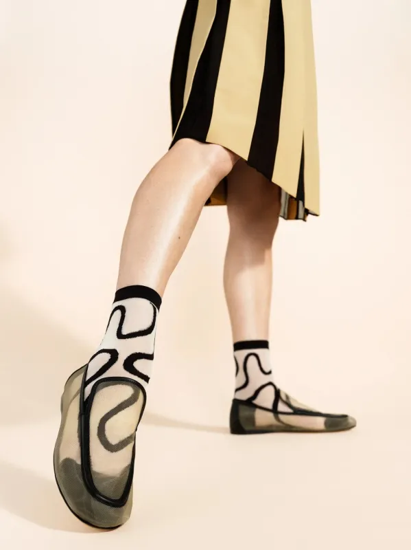 Wiggly Sheer Short Crew Beige sold by Maguire Shoes