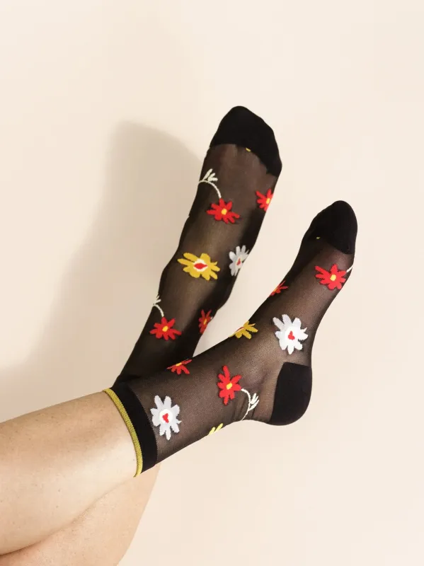 Louann Sheer Crew Black sold by Maguire Shoes