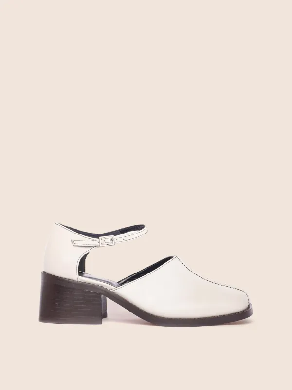 Mafra Cream Heel sold by Maguire Shoes