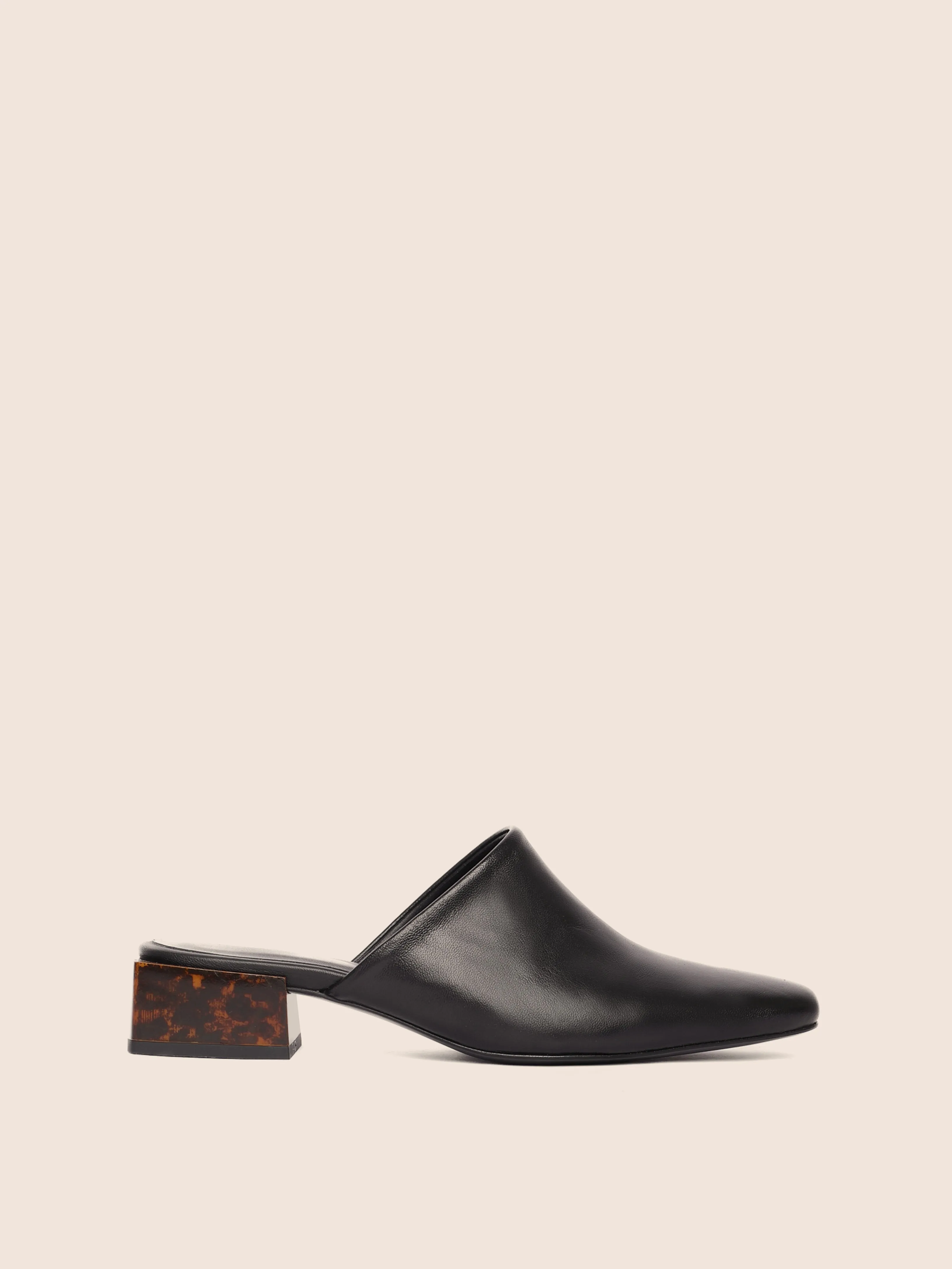Navio Black Mule sold by Maguire Shoes