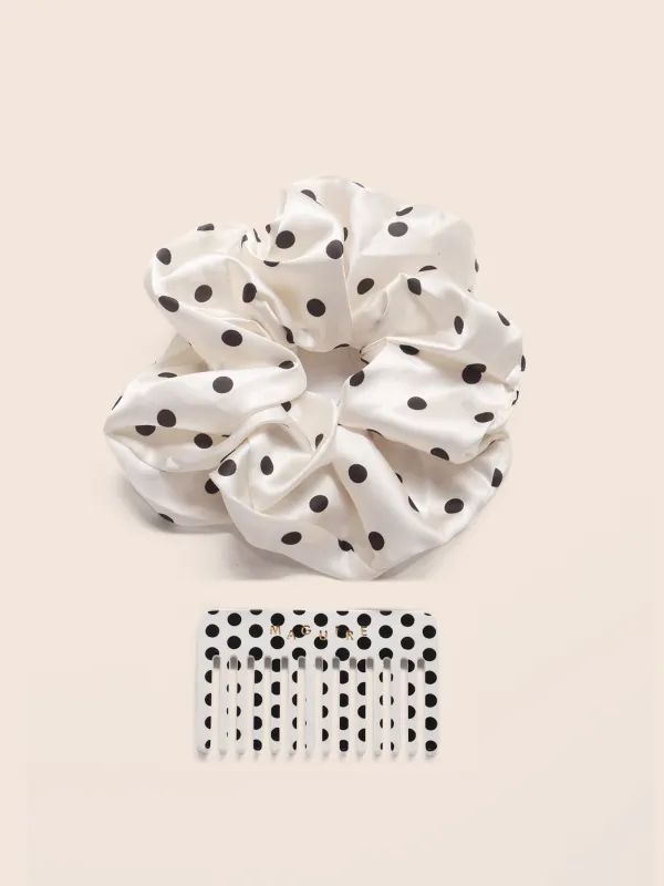 Scrunchie Dots White made by Maguire Shoes