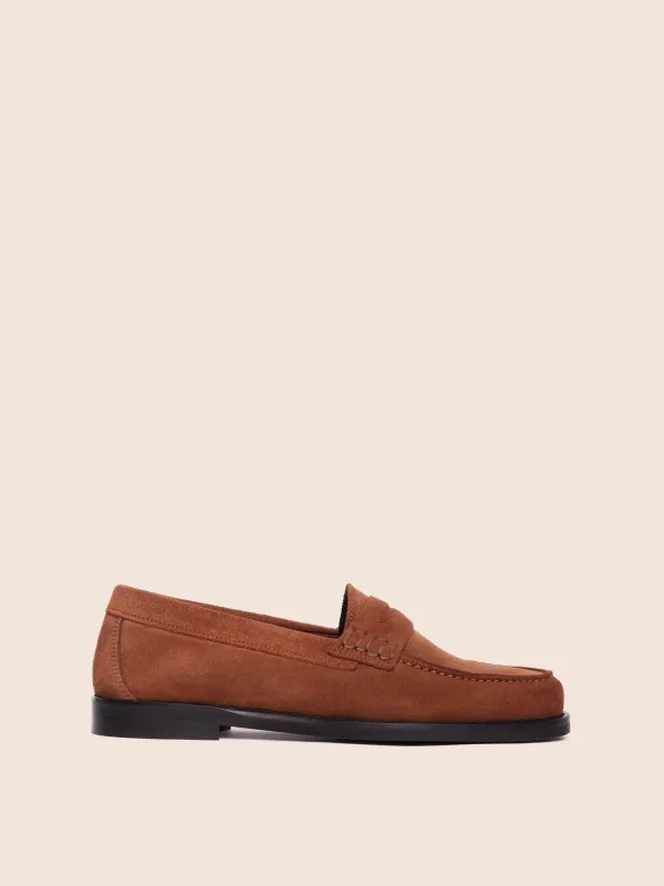 Napoli Tan Suede Loafer sold by Maguire Shoes