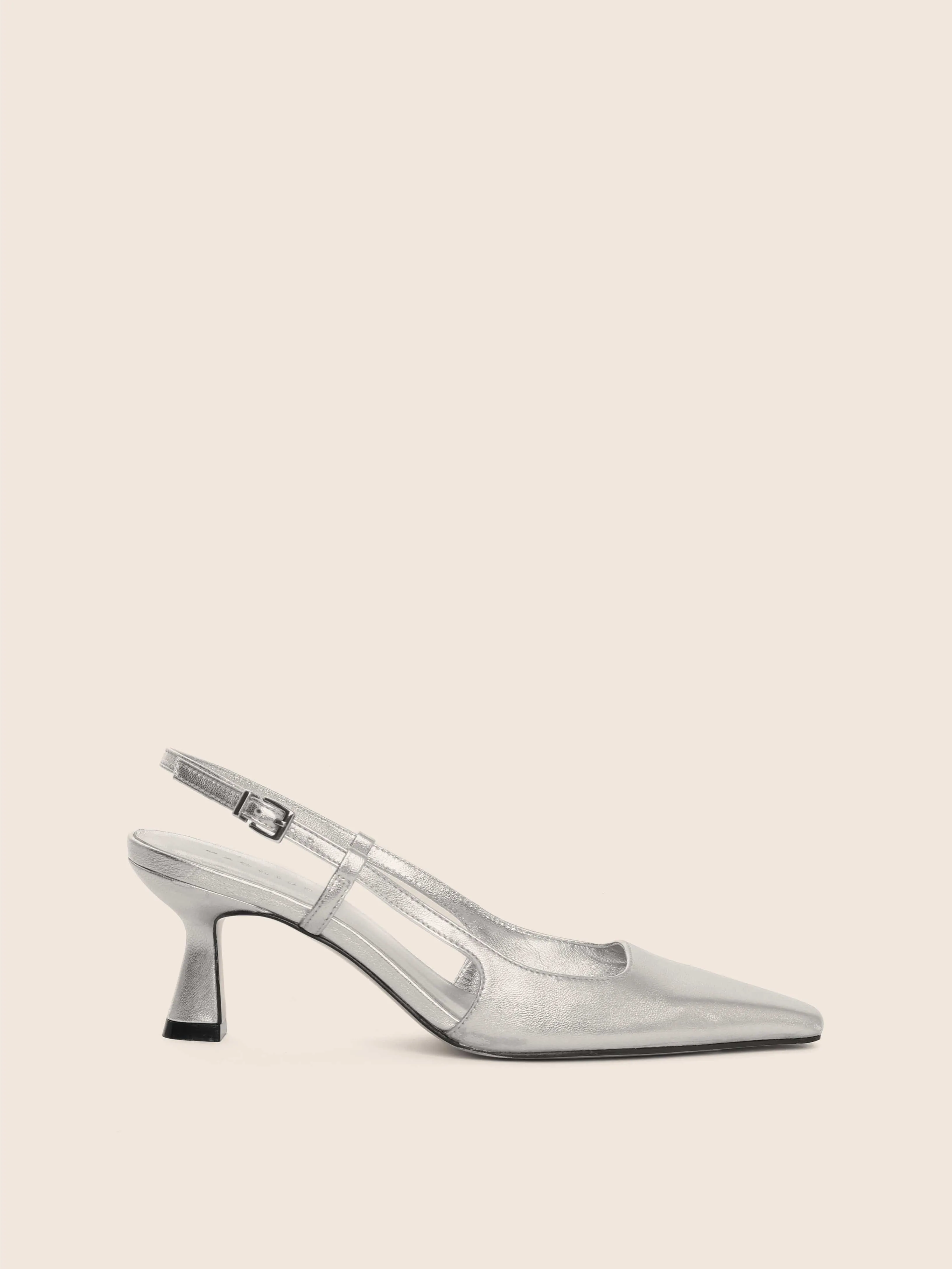 Imperfect Bahia Silver Pump sold by Maguire Shoes