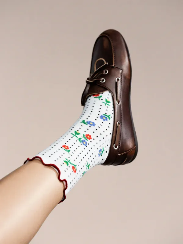 Dottie Floral Crew White sold by Maguire Shoes
