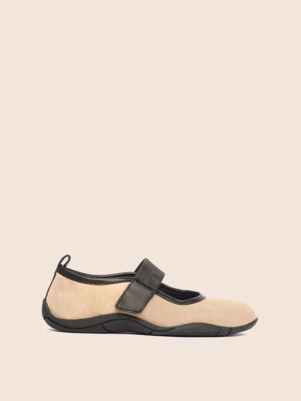 Evora Sand Ballerina sold by Maguire Shoes