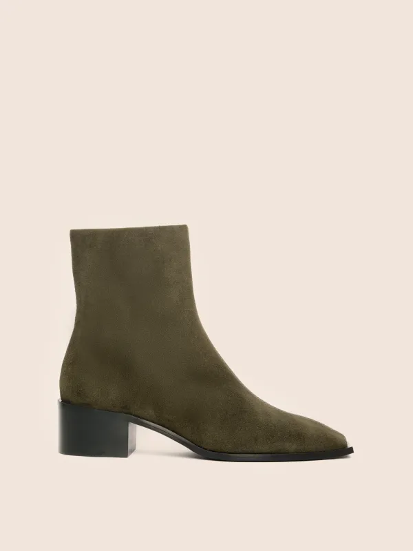 Palma Olive Suede Boot sold by Maguire Shoes