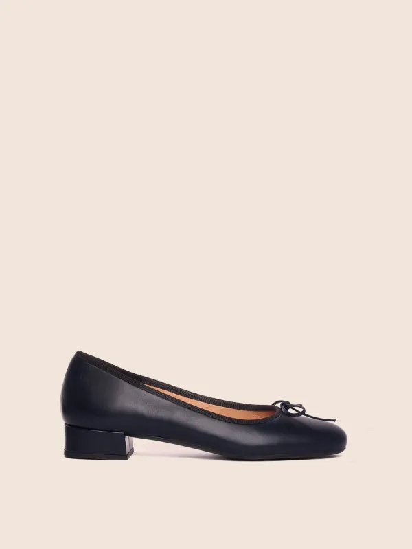 Covelo Navy Ballerina sold by Maguire Shoes