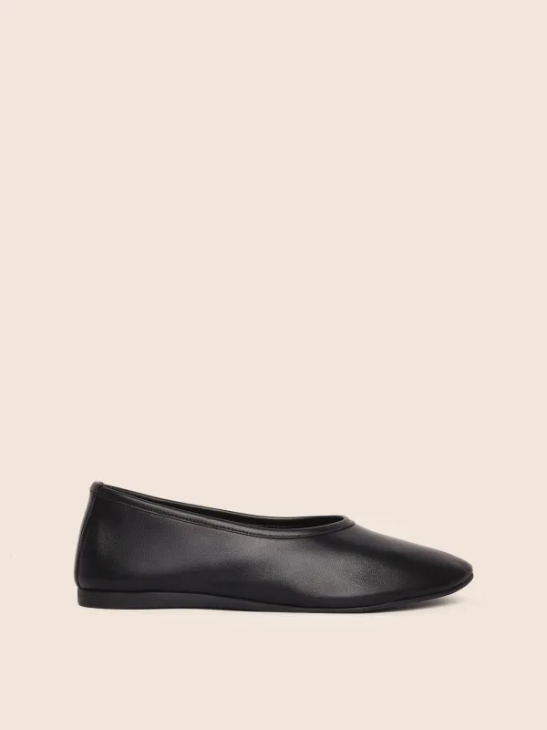 Trofa Black Leather Ballerina sold by Maguire Shoes