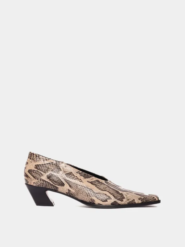 Soria Snake Heel Narrow sold by Maguire Shoes